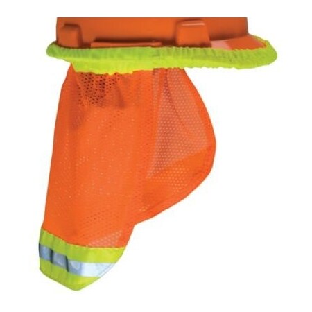 Msa Safety Sunshade Hard Hat Protector, Single, Breathable Bright Mesh, Orange 10098031